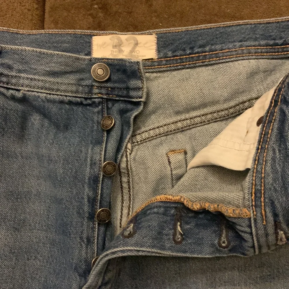 Free People Denim Frayed Hem Women Shorts - Picture 2 of 8